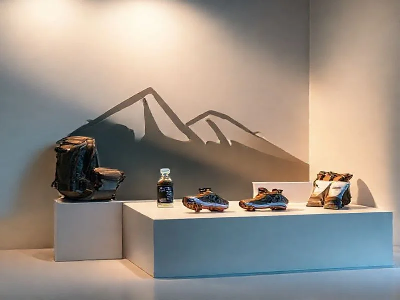 Layered topographical map abstract with subtle glow lines