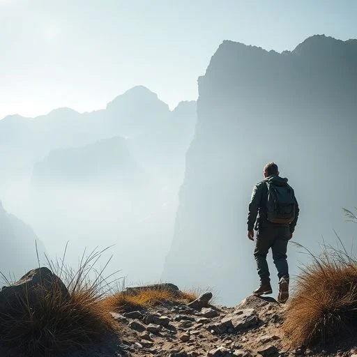 Abstract depiction of silent, towering peaks